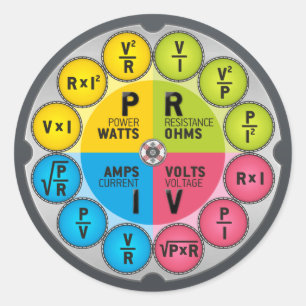Ohm's Law Circle Runder Aufkleber