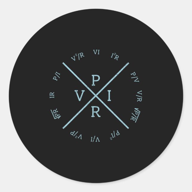 Ohms Law Power Wheel - Electrical Electronics Engi Runder Aufkleber (Vorderseite)