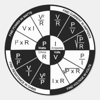 Ohm's Law Sticker - schwarz und weiß
