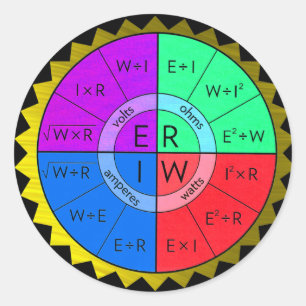 OHM'S RECHTSSTÜCK RUNDER AUFKLEBER
