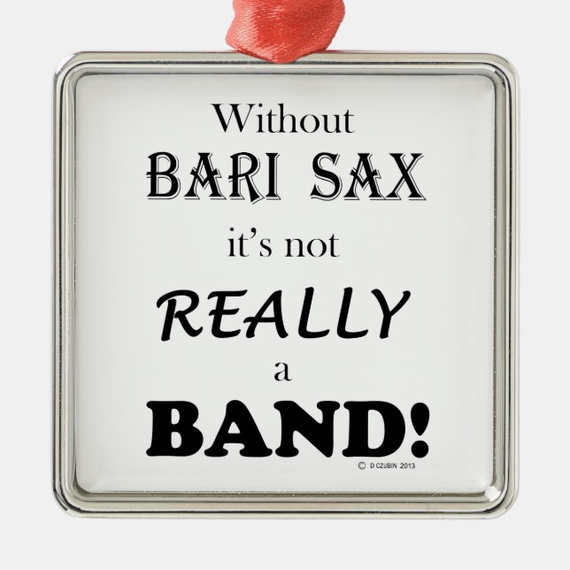Ohne Bari Sax - Band Silbernes Ornament (Vorne)