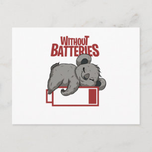 Ohne Batterien Postkarte