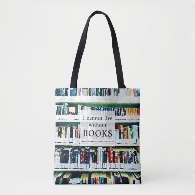 Ohne Bücher kann ich nicht leben Tasche (Vorderseite)