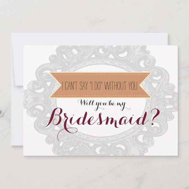 Ohne dich kann ich nicht "Ich tue" sagen | Bridesm Einladung (Vorderseite)