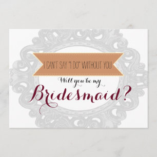 Ohne dich kann ich nicht "Ich tue" sagen Bridesm Einladung