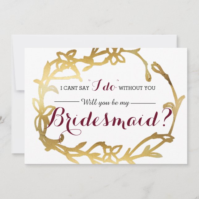 Ohne dich kann ich nicht "Ich tue" sagen | Bridesm Einladung (Vorderseite)