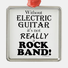 Ohne elektrische Gitarre - Rockband Silbernes Ornament