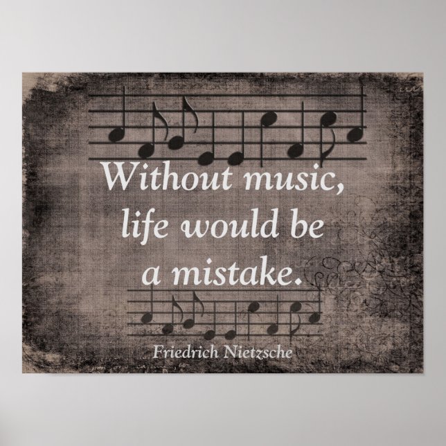 Ohne Musik - Friedrich Nietzsche zitieren - drucke (Vorne)