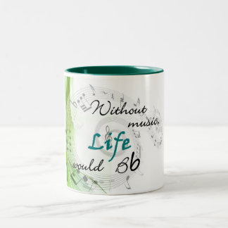 Ohne Musik wurde das Leben Bb Zweifarbige Tasse
