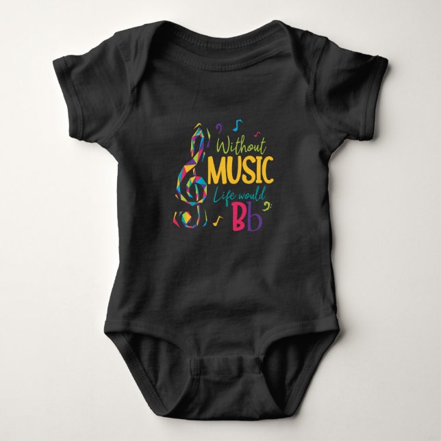 Ohne Musik würde das Leben flatter Clef Musikernot Baby Strampler (Vorderseite)