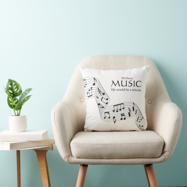 Ohne Musikangebot Schwarz-weiße musikalische Note Kissen (Stuhl )