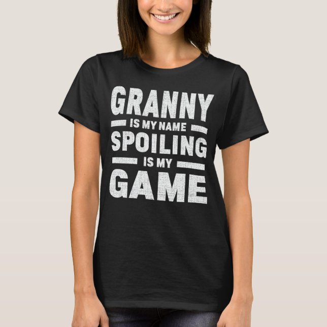 Ohnmacht-Niedlich-Oma-Fun-Zitat verwöhnen T-Shirt (Vorderseite)