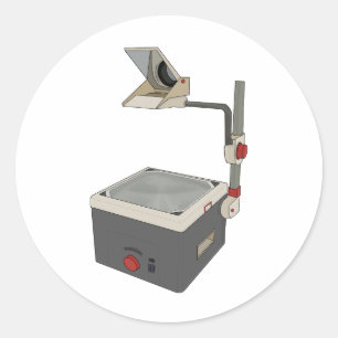 OHP 80er 90er Overhead-Projektor Runder Aufkleber
