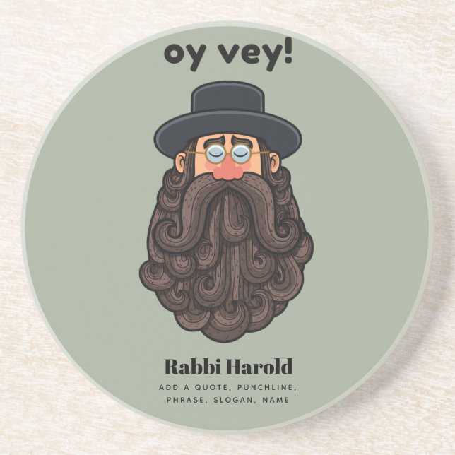 OHR! Funny RABBI Peronised Getränkeuntersetzer (Vorne)
