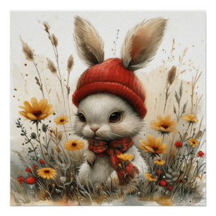 Ohren der Eleganz: Ein Hase mit einer Prise Wunder Poster