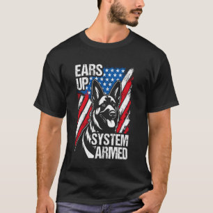 OHREN HOCH SYSTEM AKTIVIERT Deutscher Schäferhund  T-Shirt