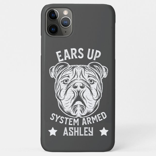 Ohren nach dem System bewaffnete englische Bulldog Case-Mate iPhone Hülle (Rückseite)