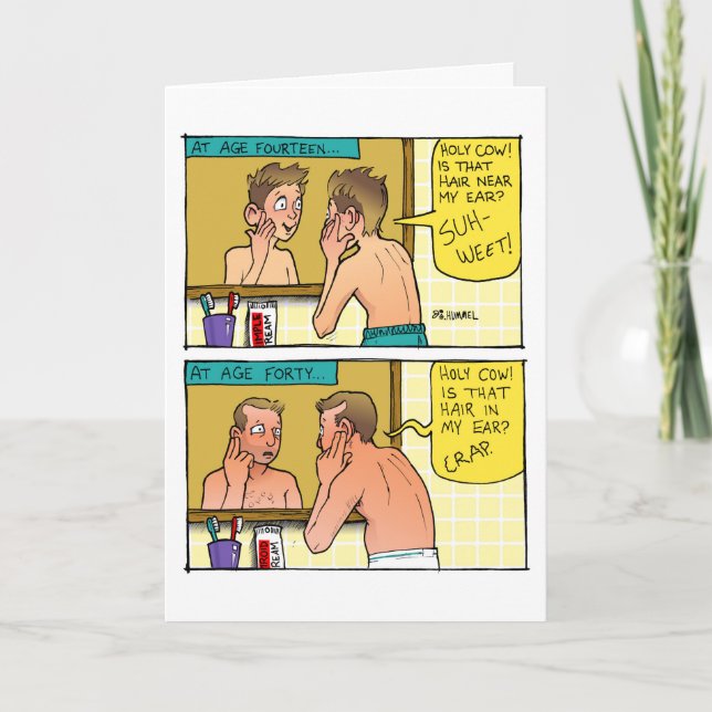Ohrhaar Cartoon Geburtstagskarte Karte (Vorderseite)