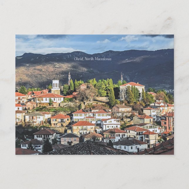 Ohrid, malerisches Foto Nordmakedonien, Postkarte (Vorderseite)