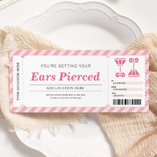 Ohrlochstechen Rosa Geschenkgutschein Einladung