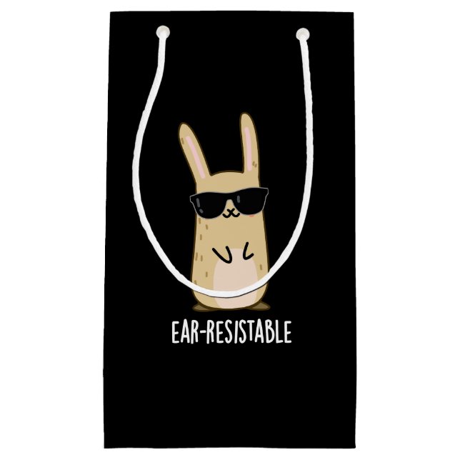 Ohrresistenter, sonniger Kaninchenpun Dark BG Kleine Geschenktüte (Vorderseite)