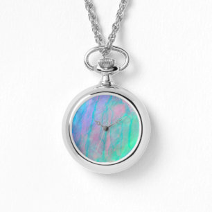 Ohrschnecken-Muschelwatercolor-Perlmutt-Stein Armbanduhr