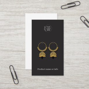 Ohrstecker-Anzeigekarte Logo Schwarze Schmuckanz Visitenkarte