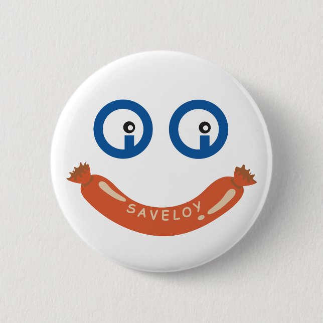 Oi Oi Zervelatwurst-rundes Abzeichen Button (Vorderseite)
