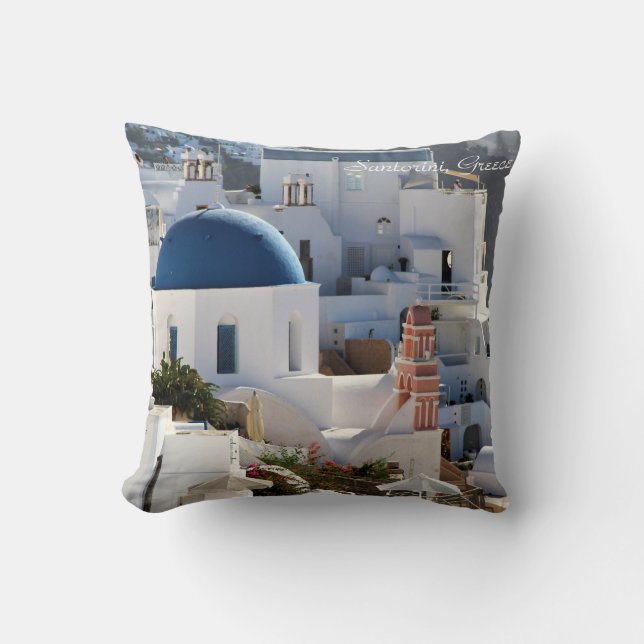 Oia, Santorin Grèce, Photographie, Coussin (Recto)