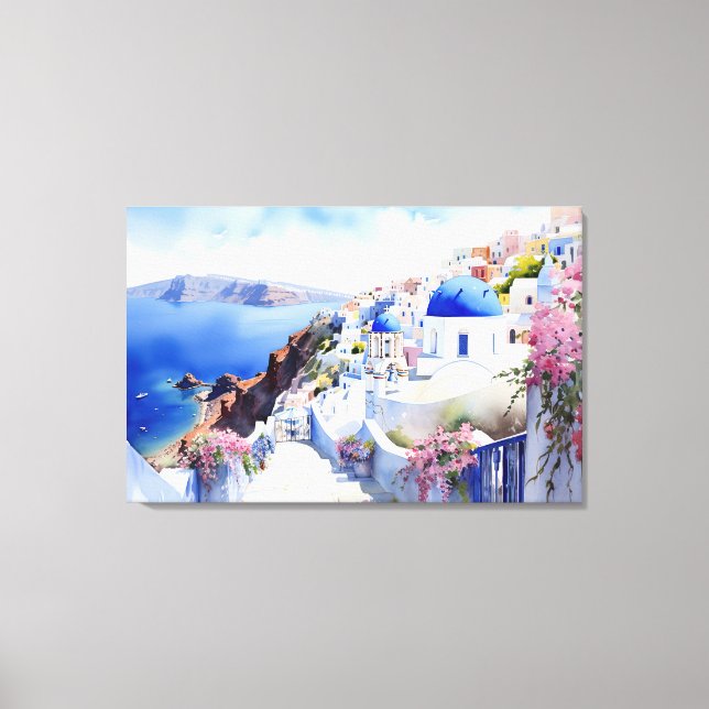 Oia, Santorin - Impression en toile étirée (Recto)