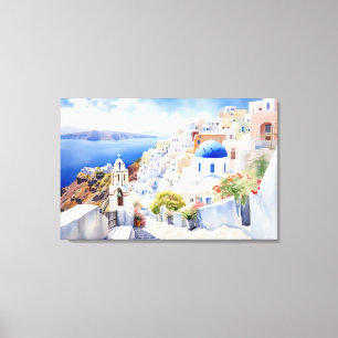 Oia, Santorin - Impression en toile étirée