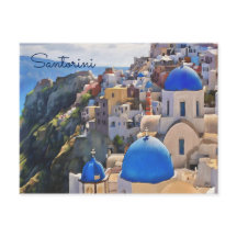 Oia, Santorini. Griechenland Anstrich Postkarte