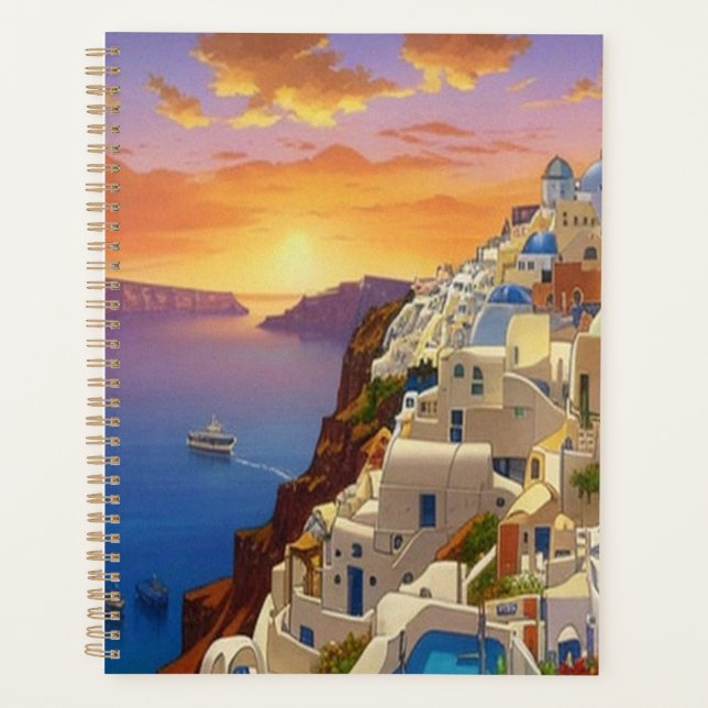 Oia, Santorini, Griechenland Art Planer (Vorderseite)