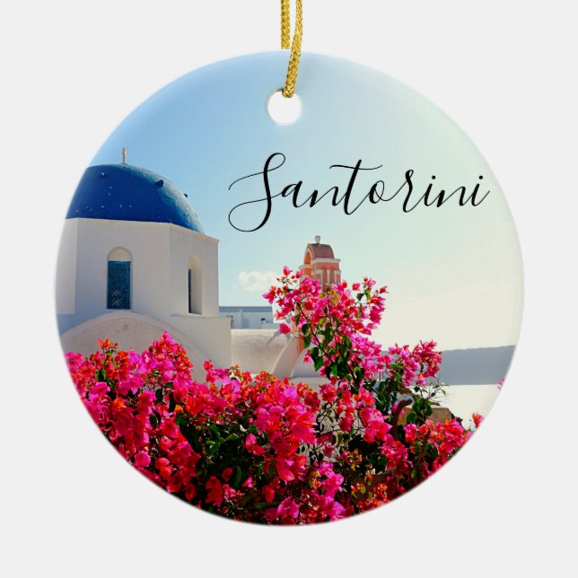 Oia Santorini, Griechenland, Fotografie Keramik Ornament (Vorne)
