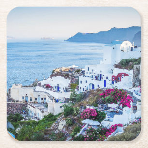 Oia, Santorini, Griechenland Rechteckiger Pappuntersetzer