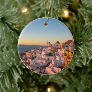 Oia, Santorini Griechenland, Sunset Keramik Ornament