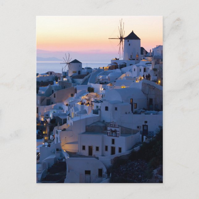 Oia Santorini Griechenland Sunset Postkarte (Vorderseite)