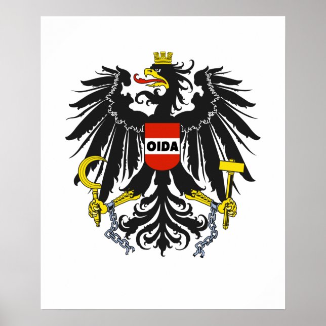 Oida Austria Dialect Eagle Poster (Vorne)
