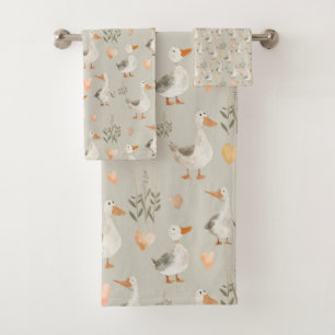 Oie d'aquarelle mignonne - Serviette