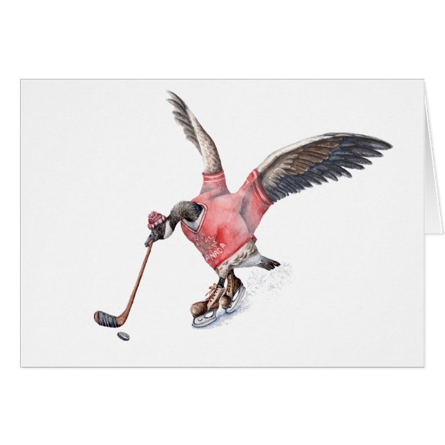 Oie du Canada jouant à l'hockey (Devant horizontal)