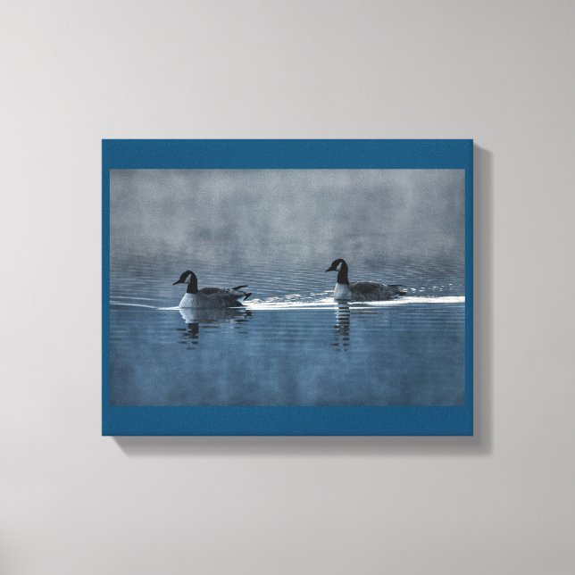 Oies canadiennes sur la toile du lac Imprimer (Recto)