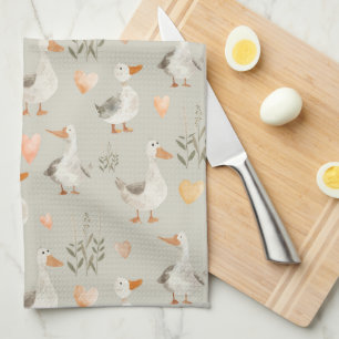 Oies d'aquarelle mignonne - Serviette de cuisine