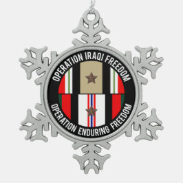 OIF - OEF 1 Stern Schneeflocken Zinn-Ornament