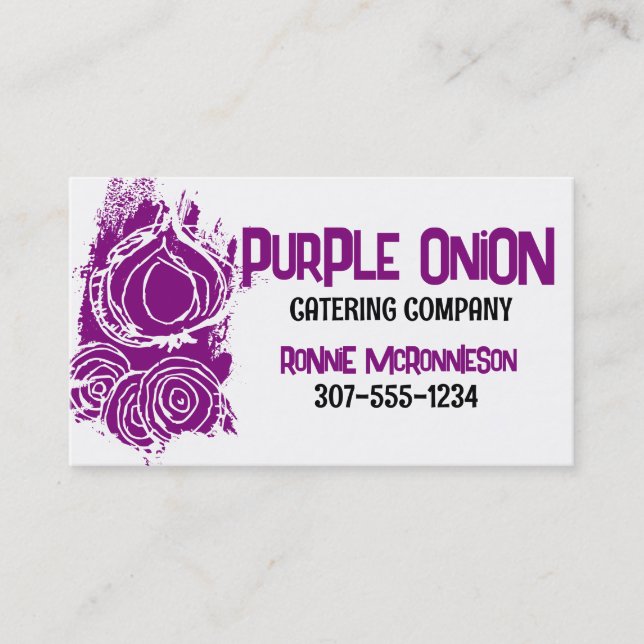 oignon doodles cuisine chef traiteur carte de visi (Devant)
