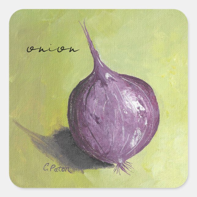 Oignon violet artistique sur Stickers Jaune Vert (Devant)