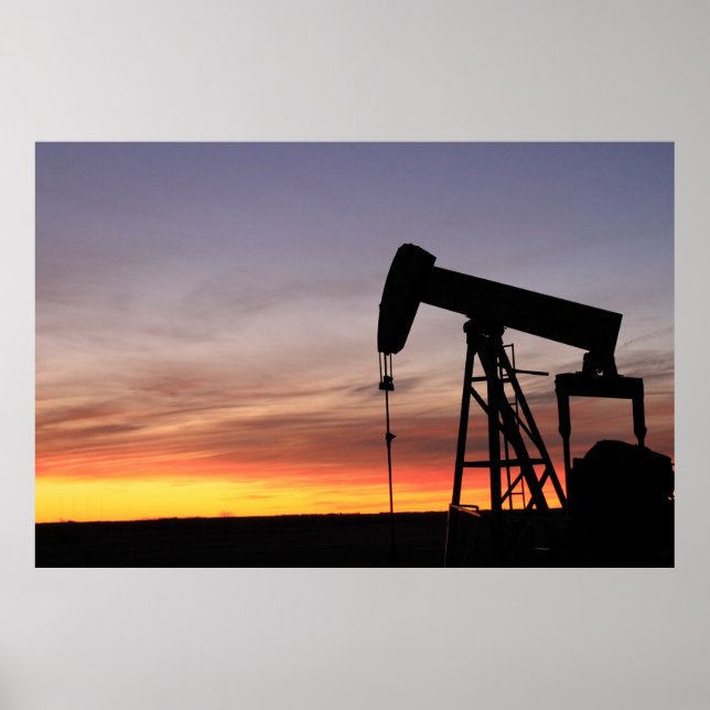 Oilfield At Sunrise Poster (Vorne)