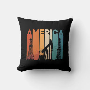 Oilfield Worker America Retro Oil Rig Worker Kissen