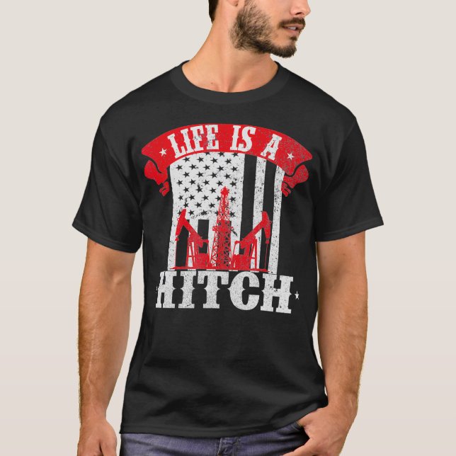 Oilfield Worker Driller Fracker  Oilman Oil Rig T-Shirt (Vorderseite)