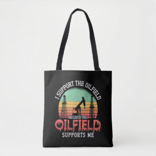 Oilfield Worker I unterstützt das Retro-Programm f Tasche