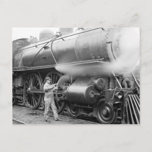 Oiling Locomotive, 1904 Postkarte